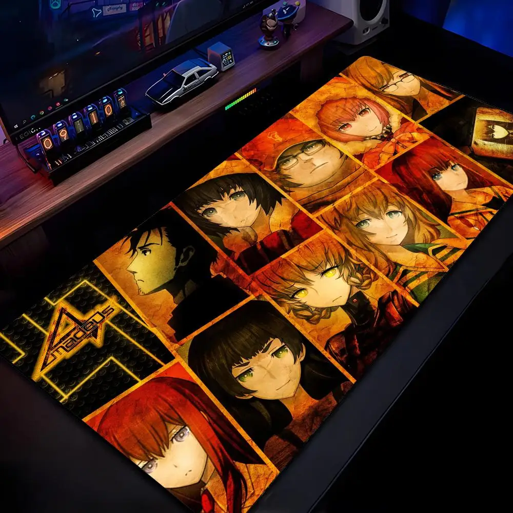 

Коврик для мыши Steins Gate, коврик для мыши с HD-печатью, для геймеров, с фиксирующим краем, нескользящий, XXL 90x40 см, для клавиатуры и ПК, настольный коврик