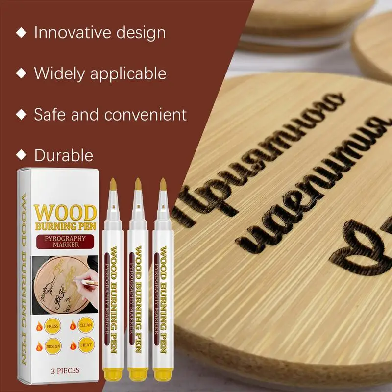 Wood Burning Marker Pen Fine Tip Quick-drying Waterproof Marker Pen Artists Practical multifunction Burning Marker Painting Tool