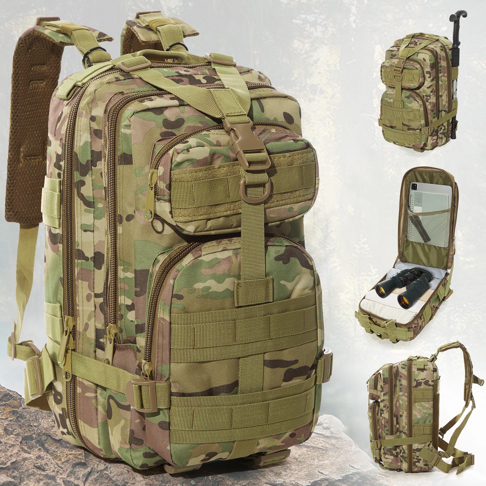 

Men Tactical Backpacks 30L Travel Military Backpack Survival Outdoor Assault Pack EDC Molle Backpack for Trekking Hunting Bag