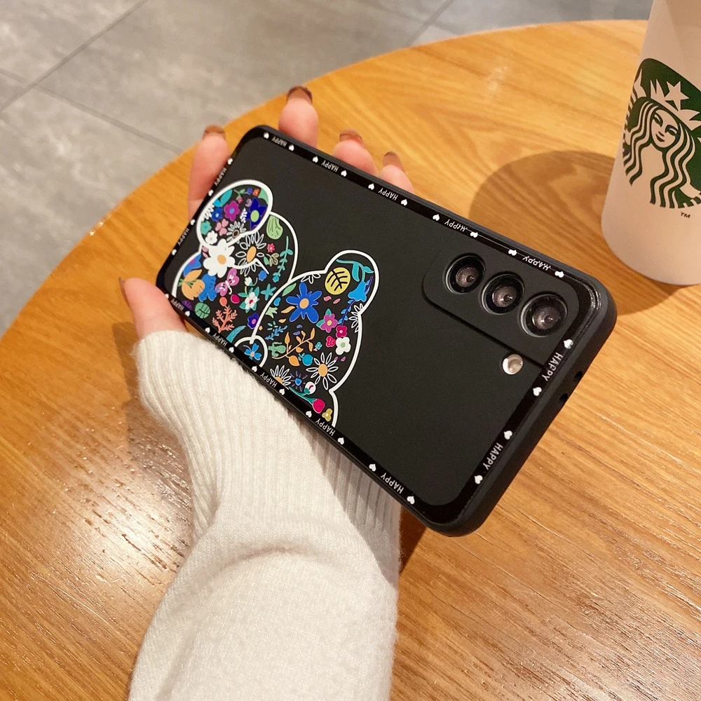 Luxury Ice Cream Smile Face Case for Samsung Galaxy A12 A32 A51 A71 A52 A72 A50 S20 FE S21 Plus S22 Ultra Square Silicone Cover