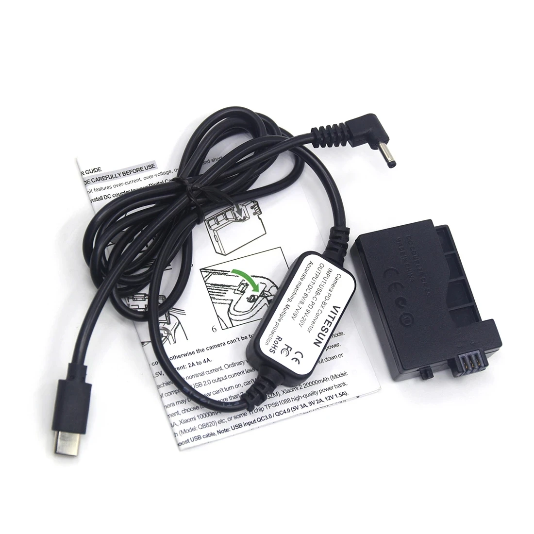 DR-E5 DC Coupler LP-E5 Dummy Battery CA-Ps700 Type-c Drive Cable +ACK-E5 USB-C Cable 5V-8.4V For Canon EOS XS XSi T1i 450D 500D