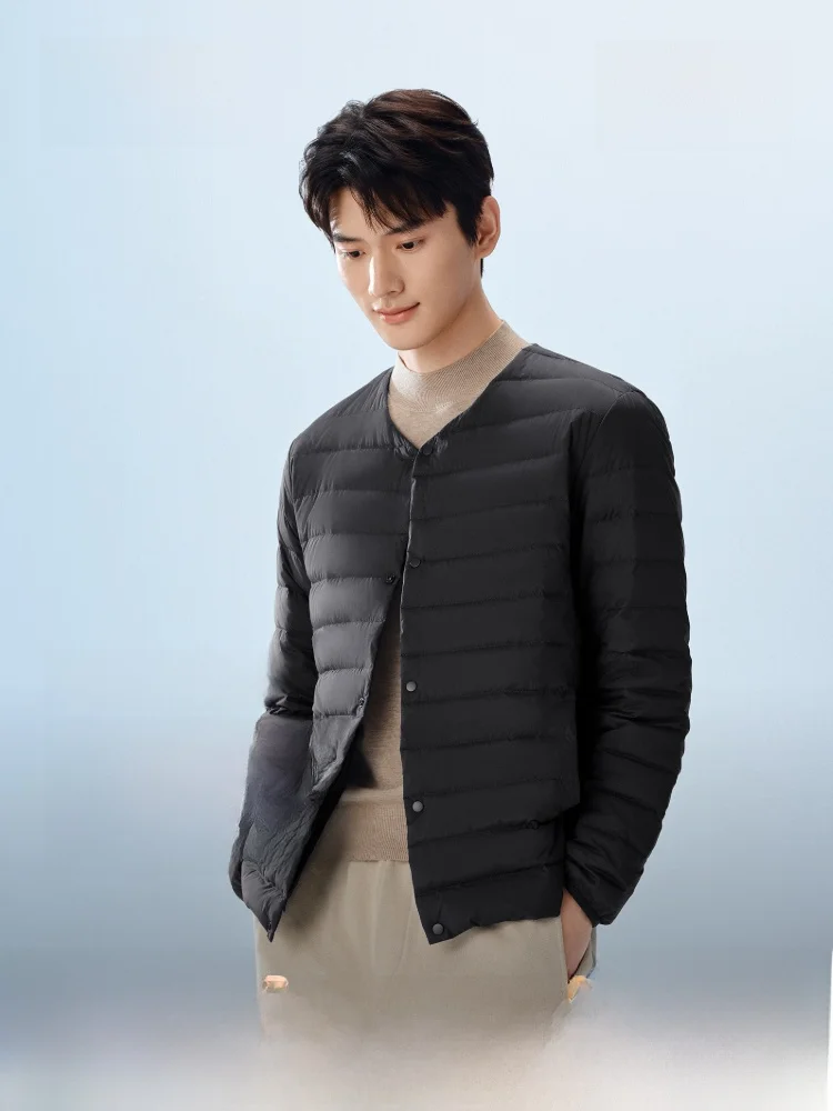 

Мужская легкая пуховая куртка Bosideng с 90% пуха, V-образным вырезом, круглым воротом, весенняя новинка, теплая, из полиэфирного волокна, короткое пальто