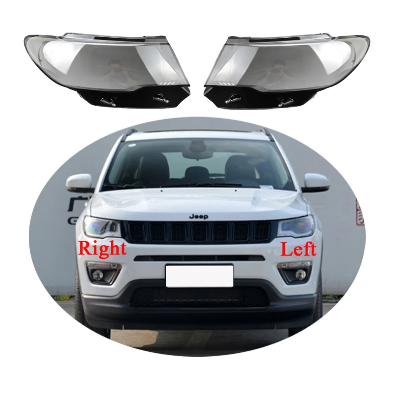 

For Jeep Compass 2017 2018 2019 2020 Front Headlamp Lens Cover Headlight Shell Transparent Shade Plexiglass Lampshade