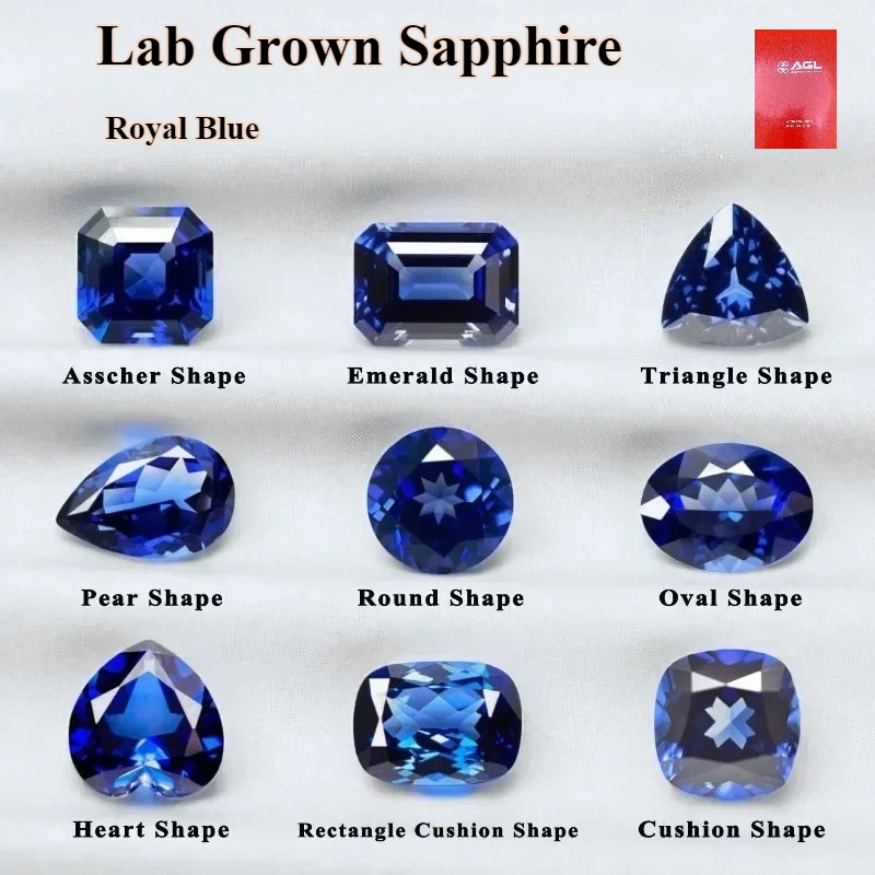 Lab Grown Sapphire Royal Blue Color Multiple Cutting DIY Jewelry Production Main Materials Selectable Certificate - Detail 1