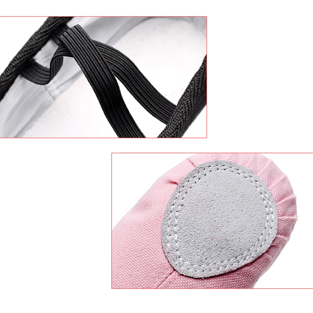 1Pair Soft Sole Yoga Shoes Breathable Lightweight Anti-Slip Ballet Dance Shoes Black Elastic Cord Size 30 for Kids