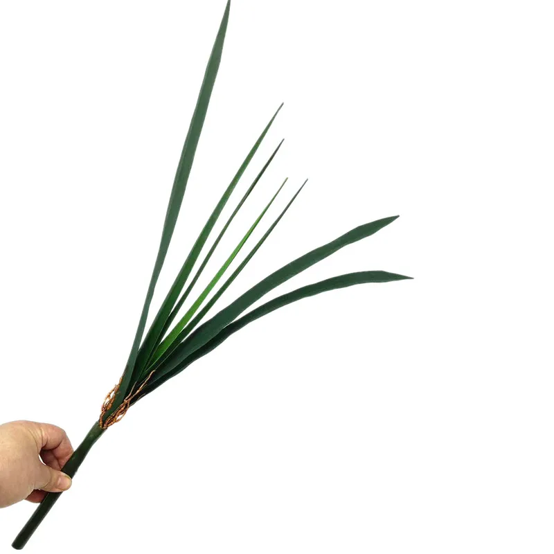 

6pcs Lifelike Cymbidium Orchid Leaf Bunch 7 Leaf Petals 59cm Artificial Green Moth Phalaenopsis Plant