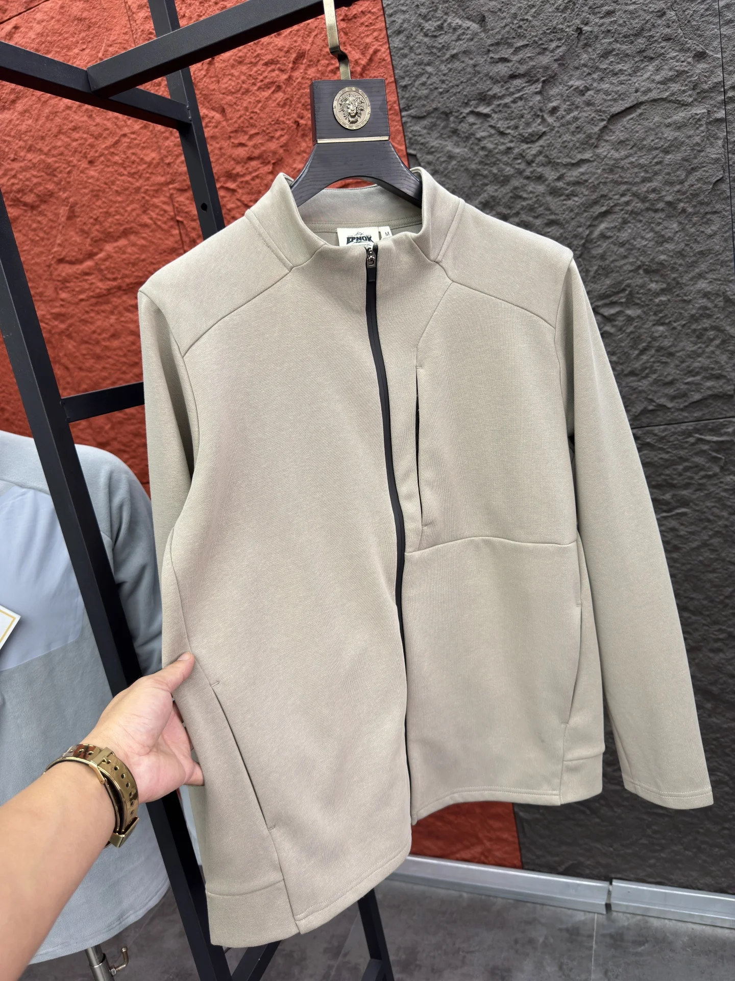 

Svip Thiened Casual Leisure Men's Jaet Pure Color Comfortable Stand Collar Spring Autumn Outerwear Stand Fit Zipper Cl...