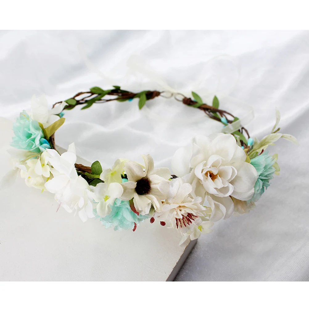 

Wreath Tiara Headband Headbands for Women Manual Floral Crown Hair Accessories Girls