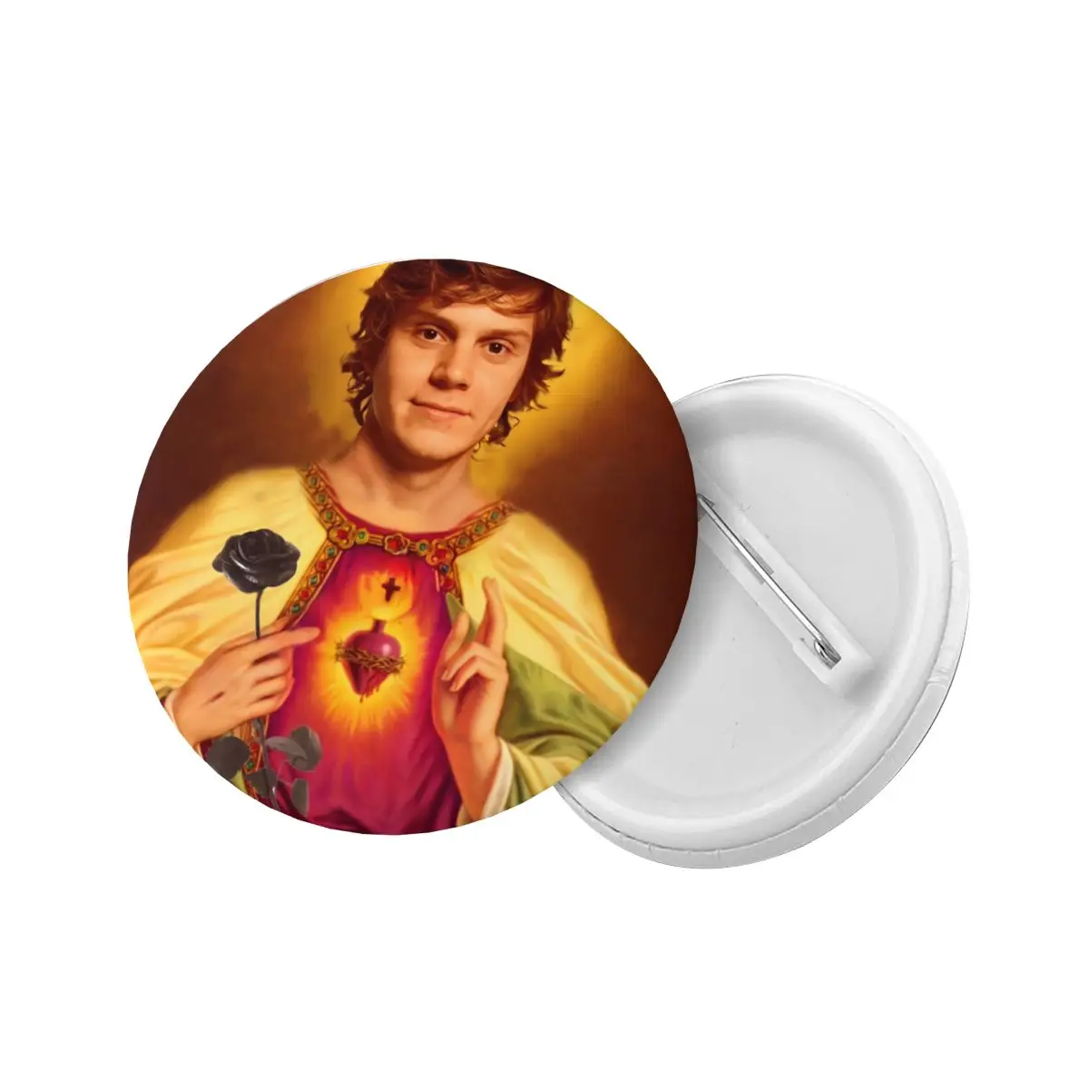 Actor Star Movie Evan Peters Pin Back Buttons Customize Brooch Badge for Jeans Pinback Birthday Gift