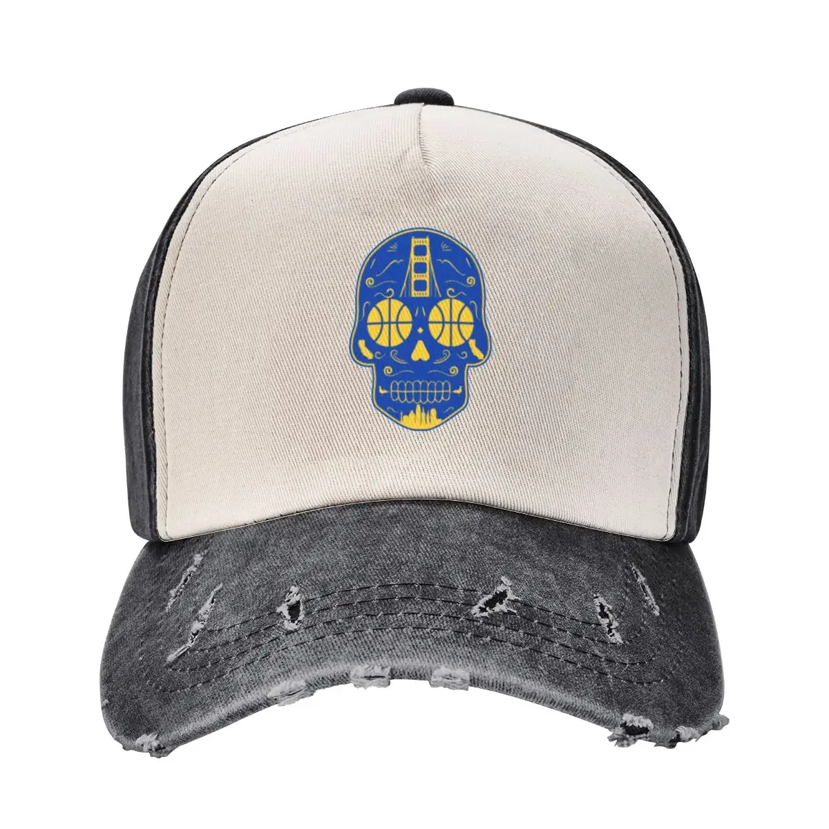 Golden State Sugar Skull Baseball Cap Wild Ball Hat fishing hat Golf Wear Men Women's