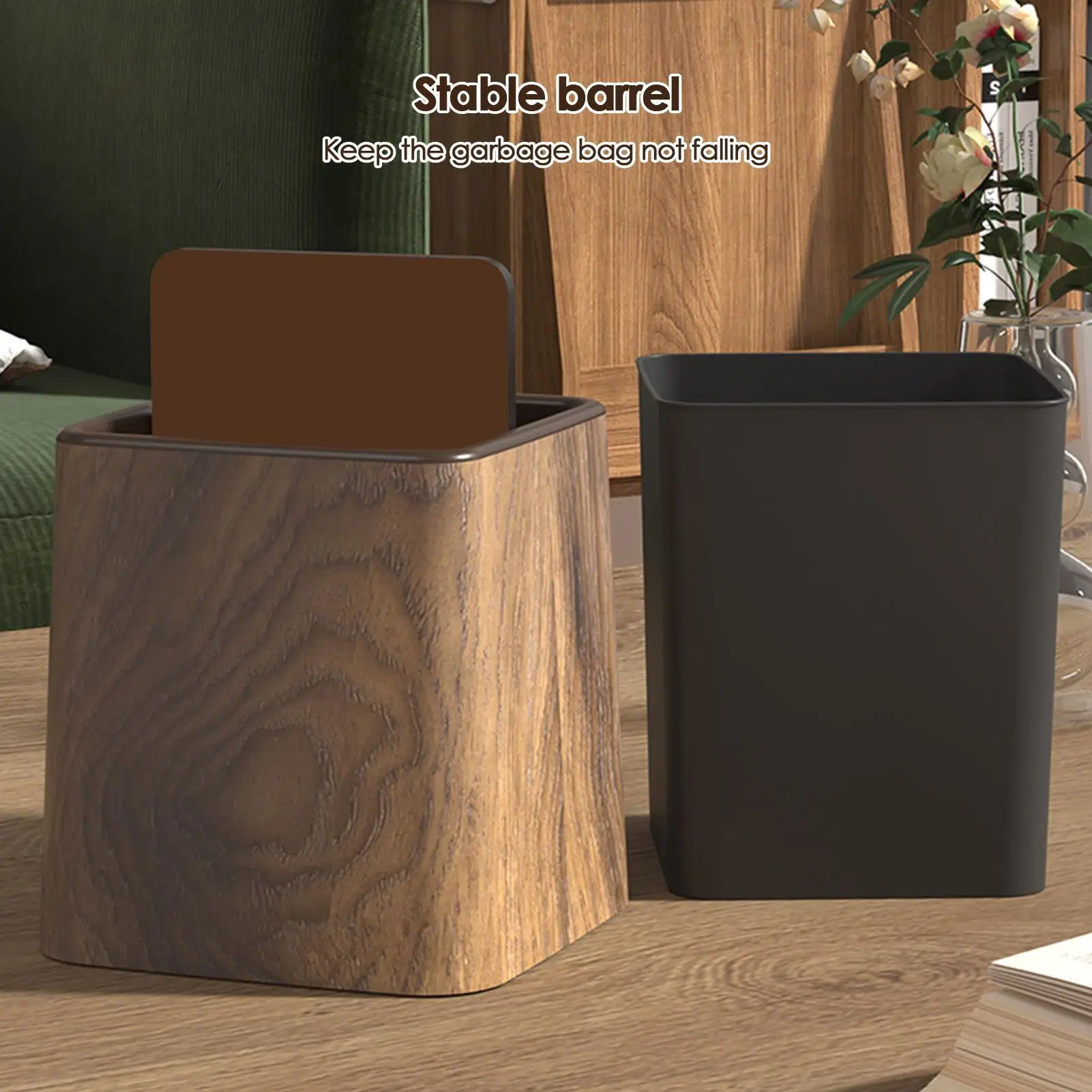 Small Desk Trash Can with Lid Mini Wastebasket Space Saving Desktop Storage for Office Bedroom Dorm Kids Room Kitchen Bathroom