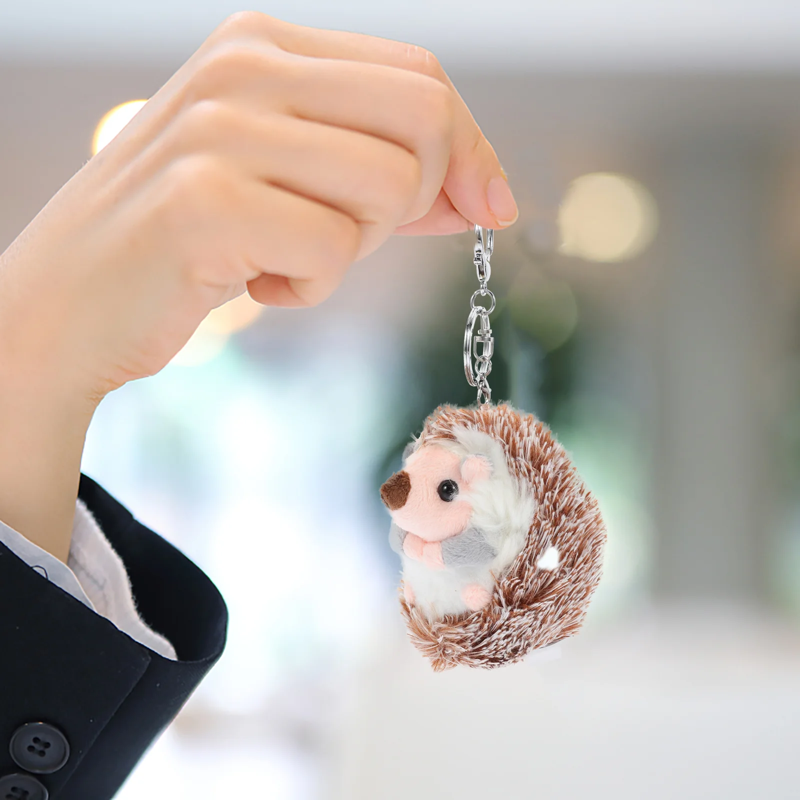 2 Pcs Hedgehog Keychain Aquarium Thermometer Sticker Holder Commercial Brooder Stickers Rings Creative Chains Wallet Man