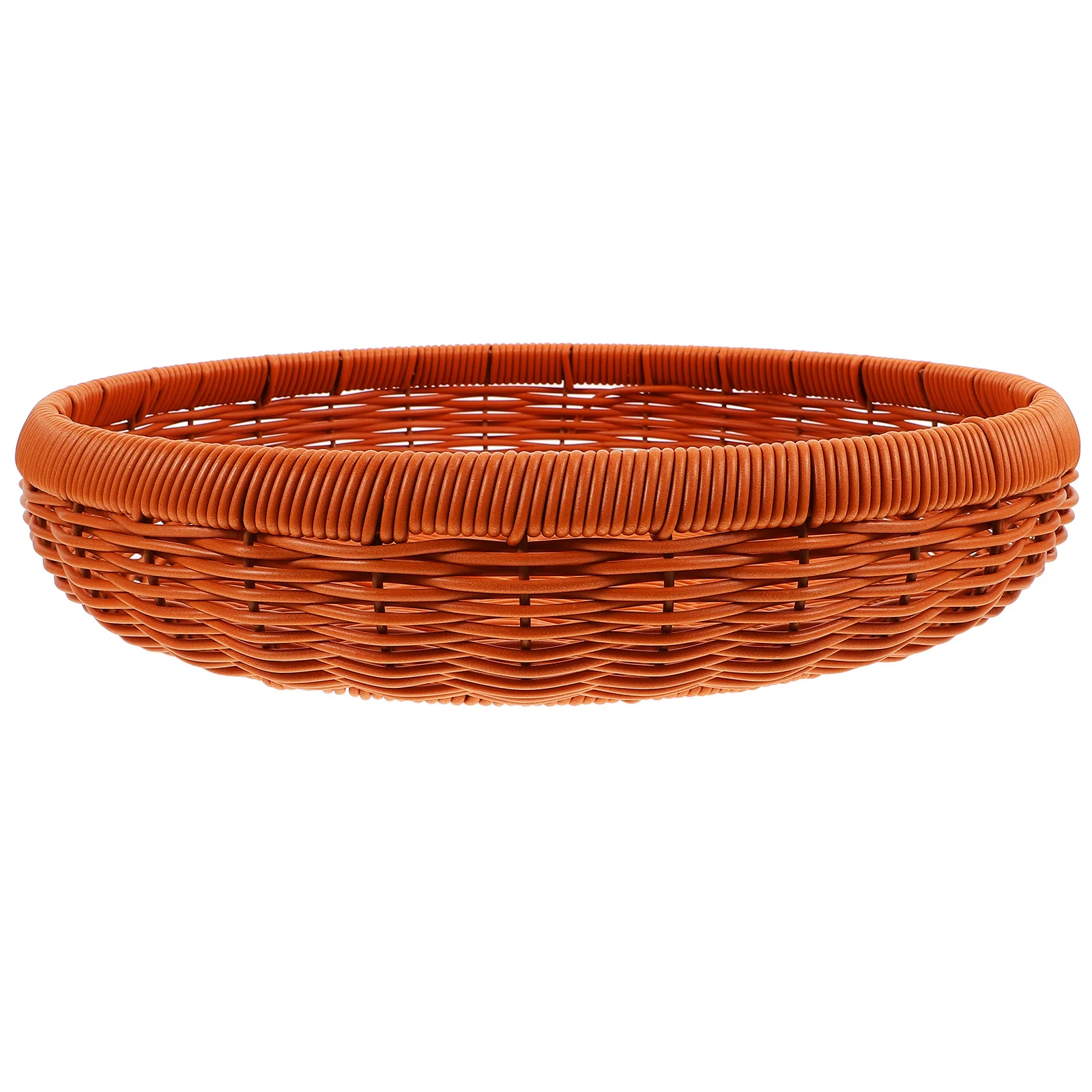 

Woven Basket Round Bread Storage Container Plastic Iron Reusable Easy Transport Sleek Design Home Organization