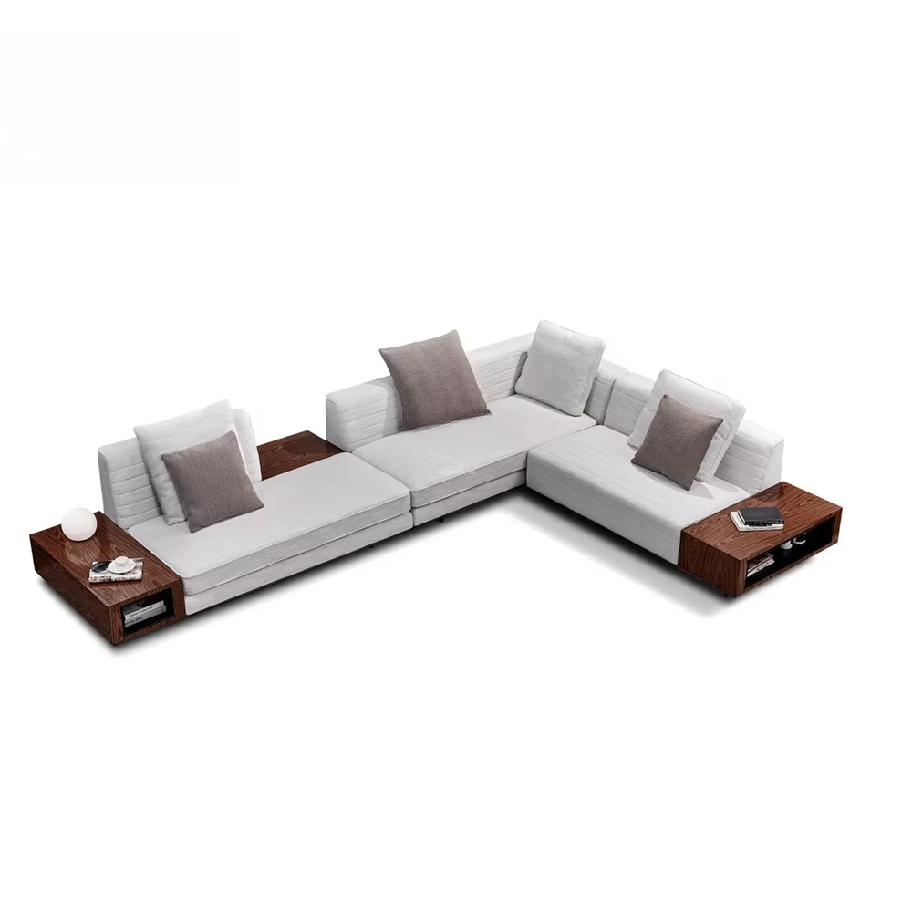 Modern Living Room Sofa Set Furniture Fabric L-shaped Sofa