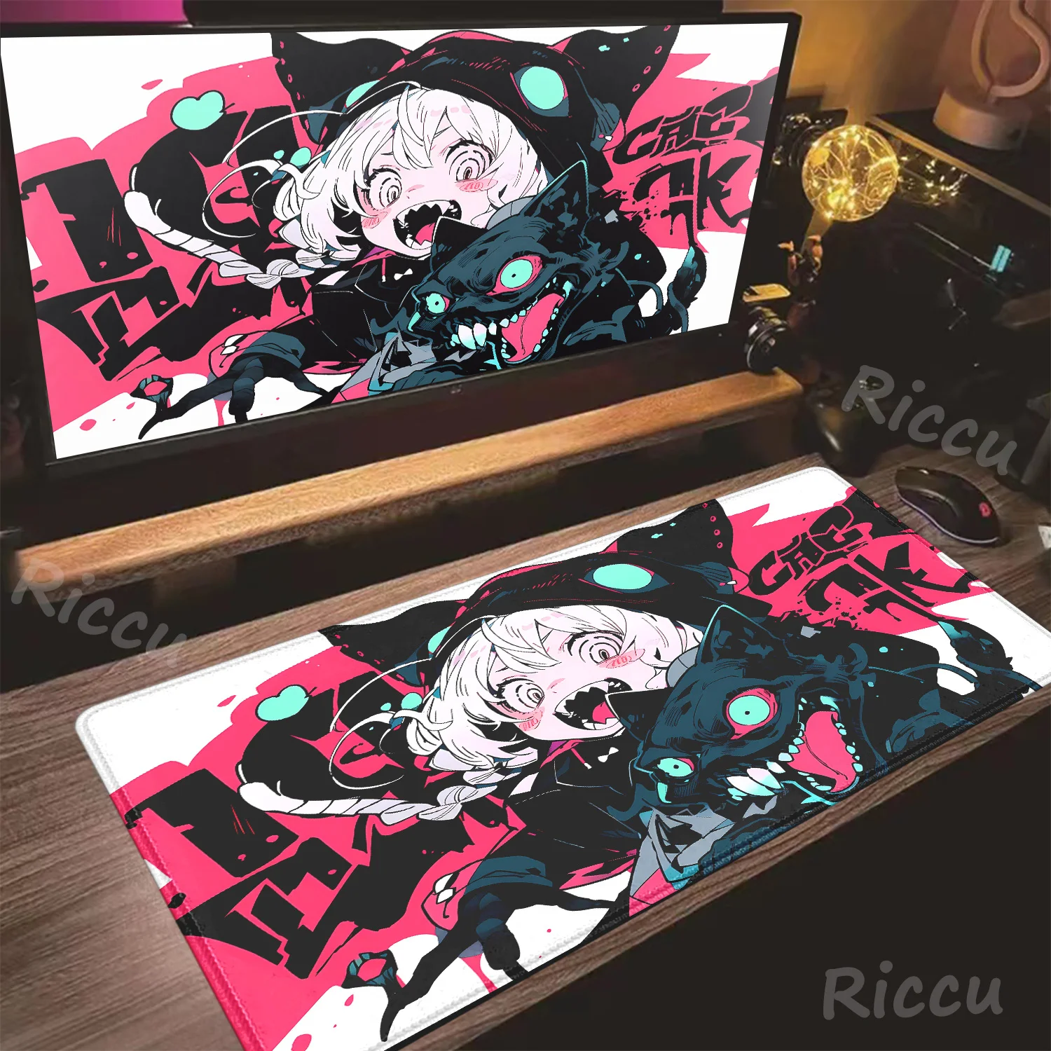 

Gaming Mouse Mat Black Cat Girl Boy Mausepad Gamer Cabinet Pc Accessories Keyboard Pad Deskmat Mousepad Mause Laptops Pads Anime