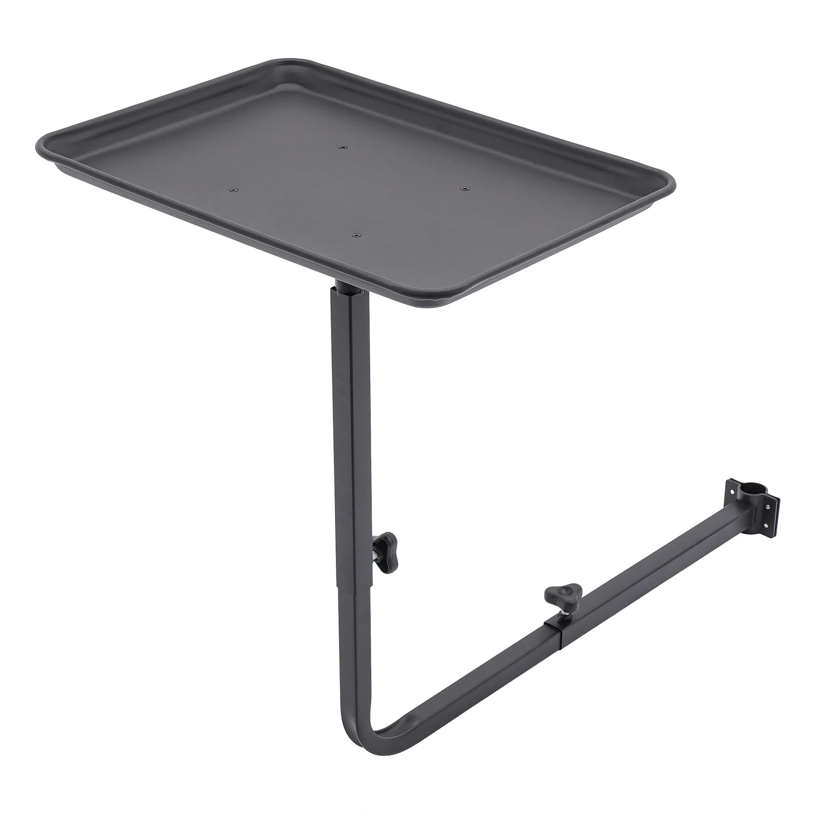 

Black Modern Painted Aluminum Chair Mounted Salon Tray 360 Degree Rotatable Bracket 30KG Load Bearing Adjustable Length Height Fit 30-35mm Barber Chair Pole 45*33cm Large Styling Tool Tray For Hair Salon Barber Shop Hair Dye Perm Storage