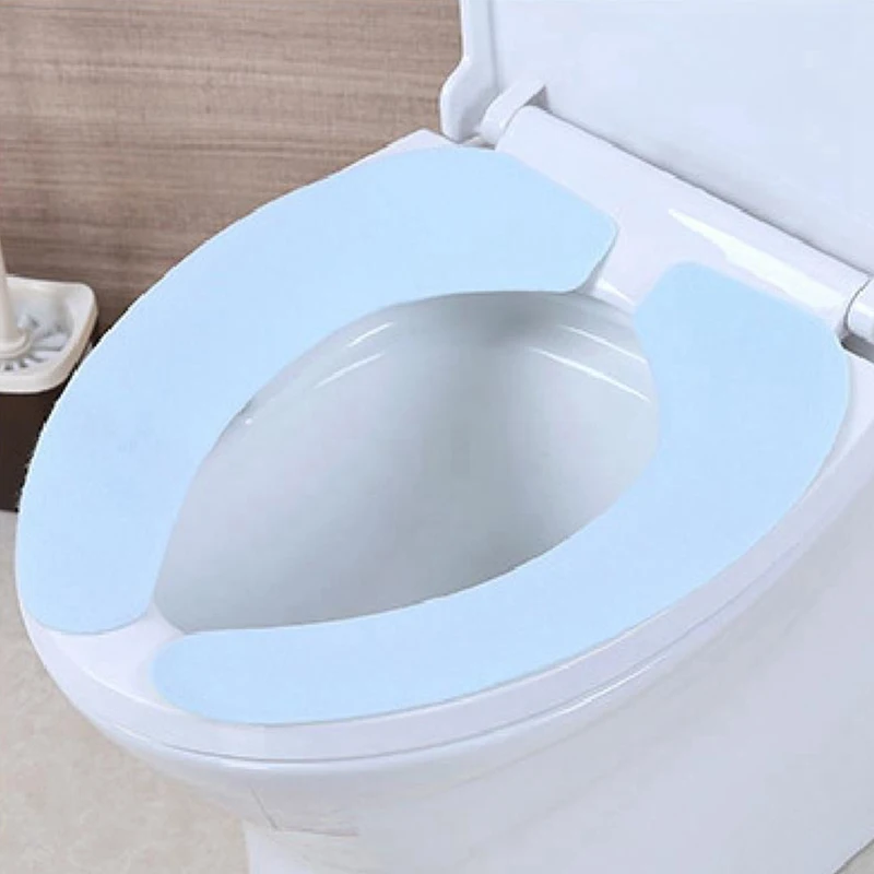 

New Washroom Warm Washable Health Sticky Toilet Mat Seat Cover Pad Household Reuseable Soft Toilet Seat Cover 4 Colors