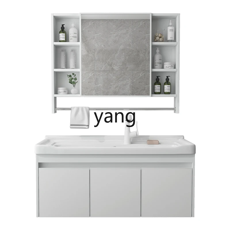 

CX Balcony Laundry Inter-Platform Basin Small Apartment Wash Basin Cabinet with Washboard Ceramic Integrated Sink