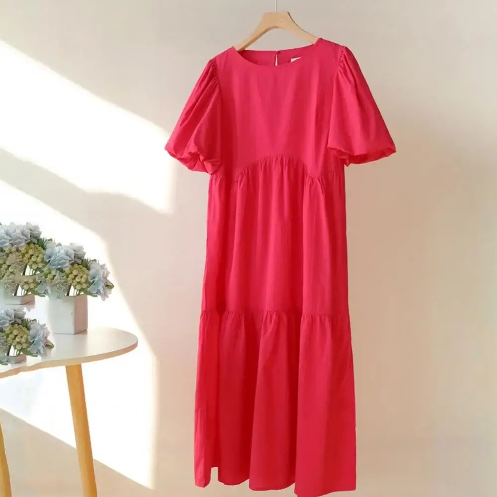 

Fashionable Women Dress Patchwork Oversized Lady Summer Dress Pleated Lady Summer Dress