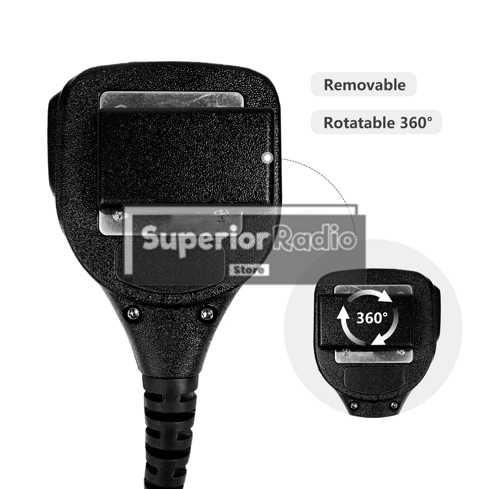 VR-N76 Walkie Talkie Hand Microphone Shoulder Speaker Mic Noise Reduction Compatible with UV-Pro Two Way Ham Radio Accessories