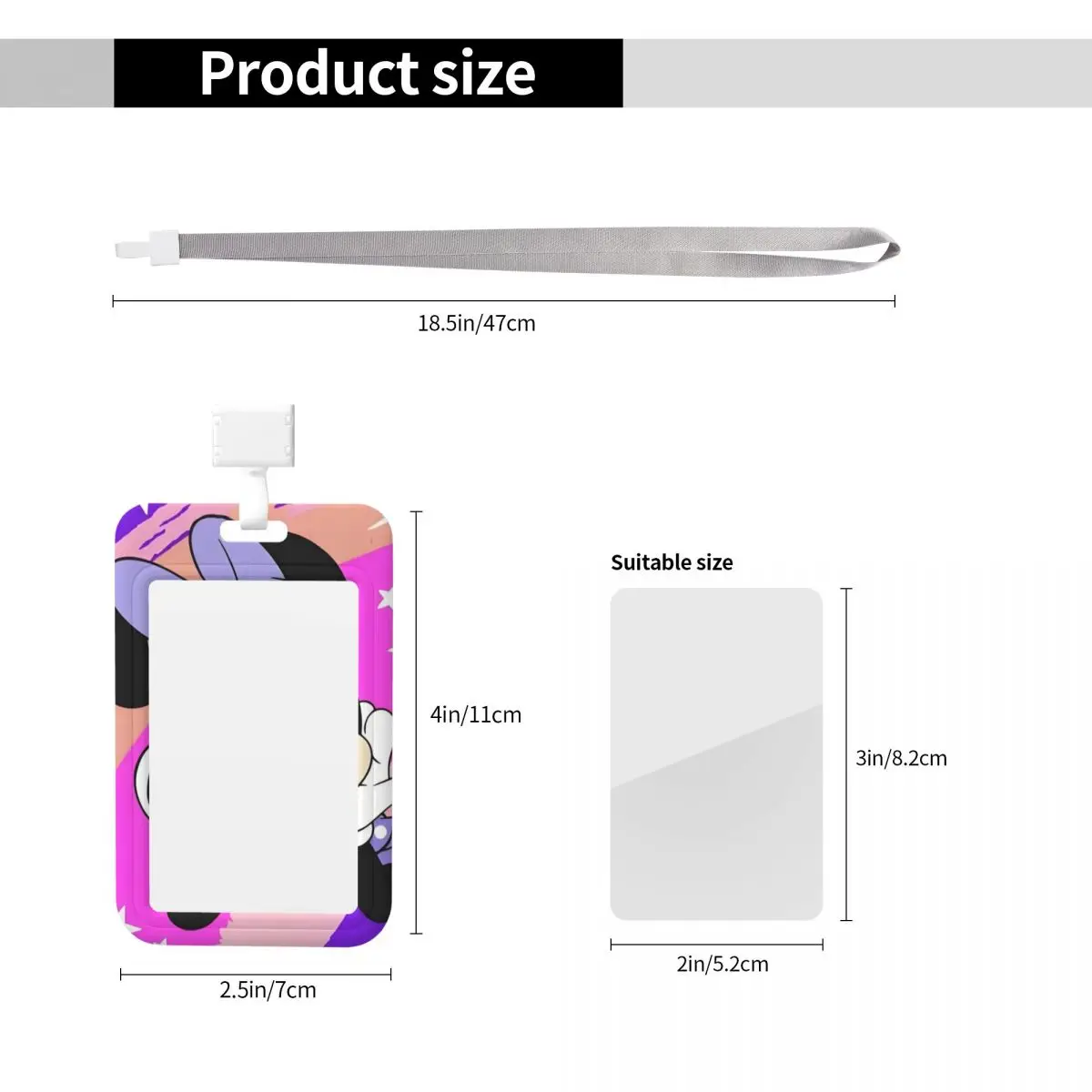 Custom Cartoon Mickey Mouse Minnie Card Badge Holder Card Holder Men Women Neck Strap ID Credential Holder For Nurse