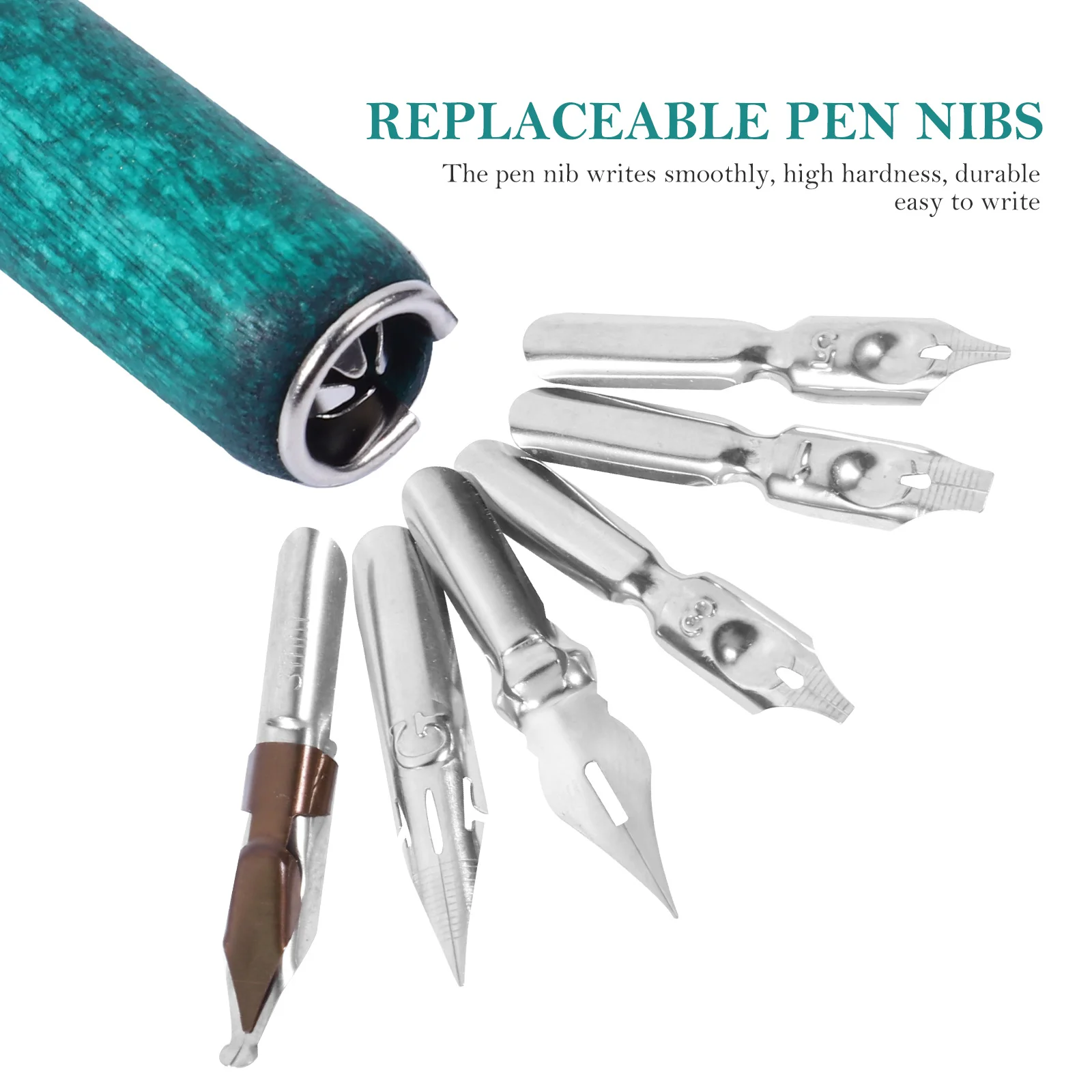 1Set Dip Pen Set Premium Retro Wood Handle Calligraphy Pens Style Smooth Ink Flow Writing Drawing Calligraphy Starter