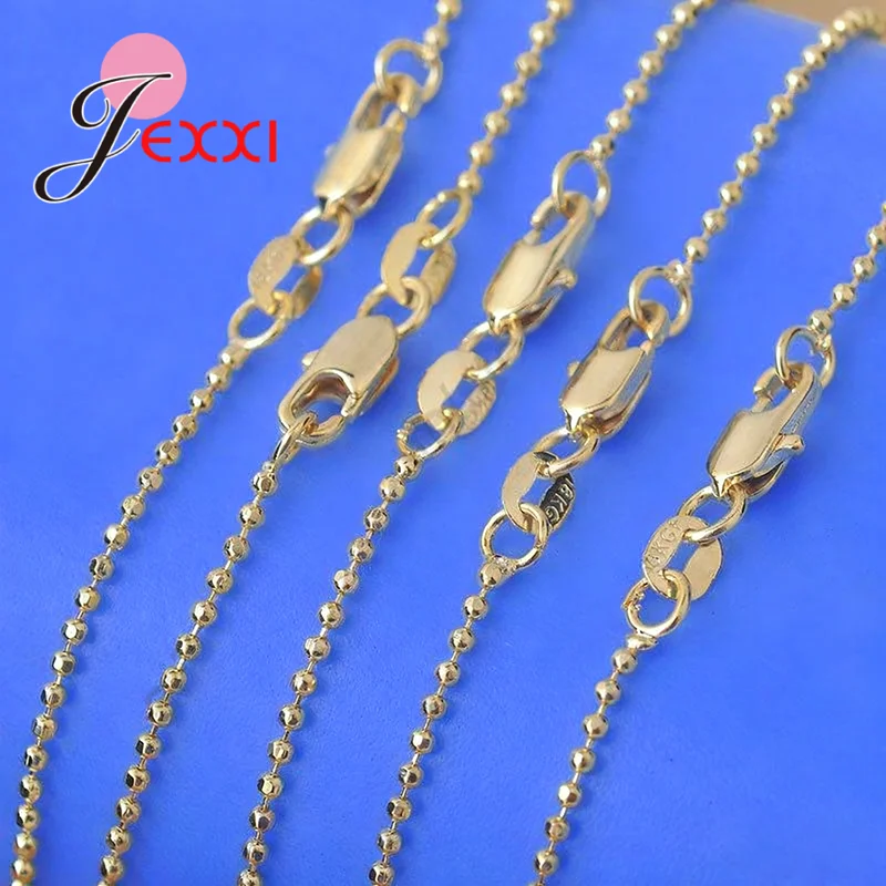 1 ST 18 Inch Kralen Bal Kettingen 18 K Gold Filled 18 KGF Kraag Voor Kettingen fit Hanger DIY Sieraden bevindingen Accessoires