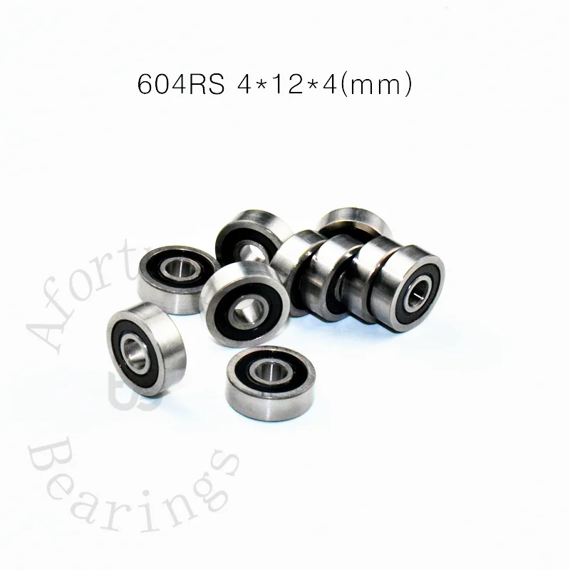 

604RS 4*12*4(mm) Bearing 10pcs free shipping chrome steel Metal Sealed High speed Mechanical equipment parts