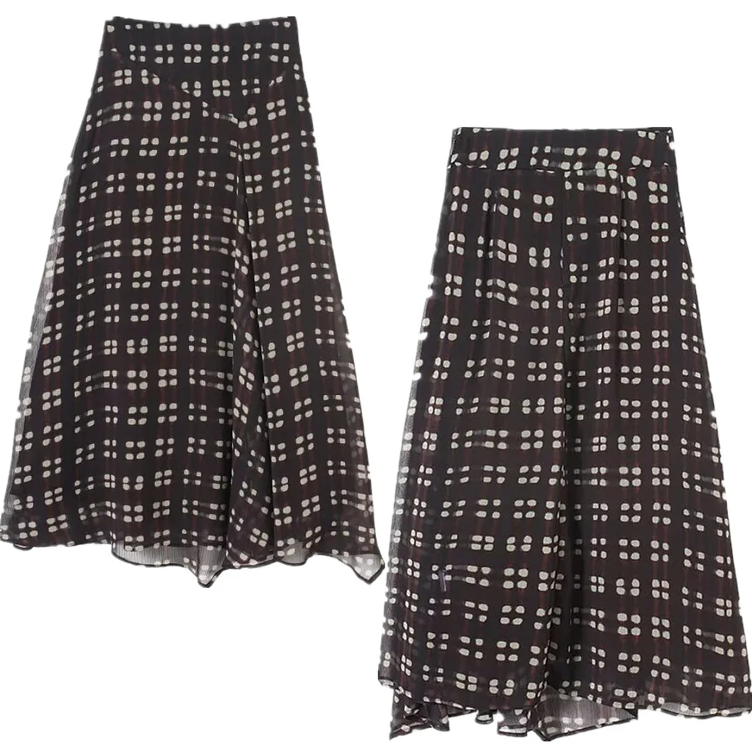 

Jenny&Dave French Fashion Office Ladies Chiffon Midi Skirt Minimalist Elegant Print Midi Skirt Woman Clothing Faldas Skirts