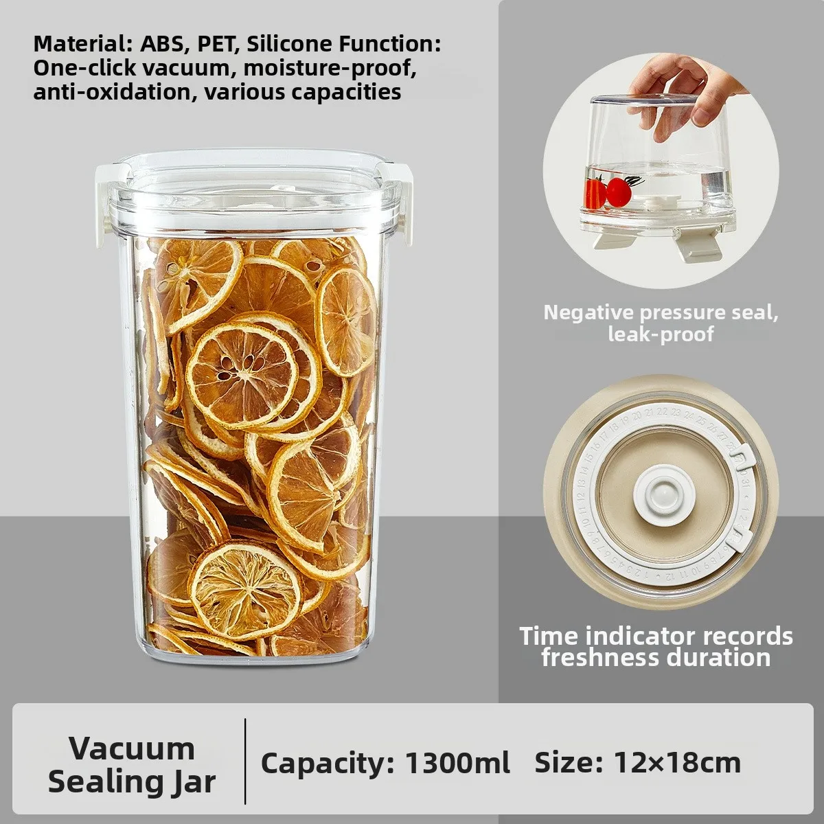 Vacuum Sealed Food Storage Container Airtight Organizer with Pump Leak Proof Stackable Food Jar for Kitchen Storage