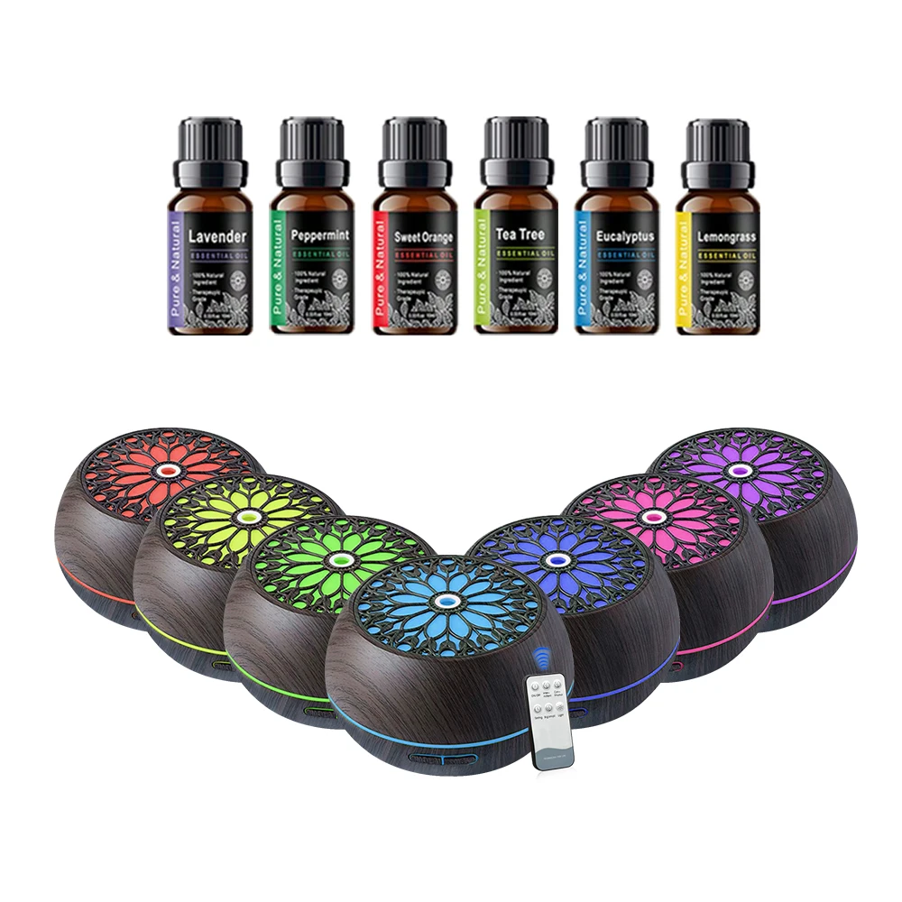 

Diffuser For Home Bedroom Friendly 550ml Diffuser 7 Soothing Light Colors 6 Aromatherapy Oils Remote Controlled Timer
