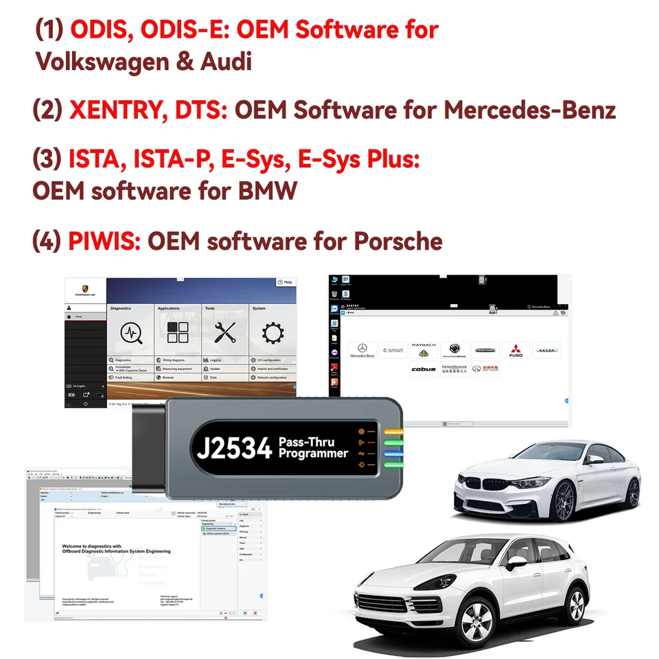 J2534 Programmer for VolksWagen Audi Mercedes-Benz Porsche BMW