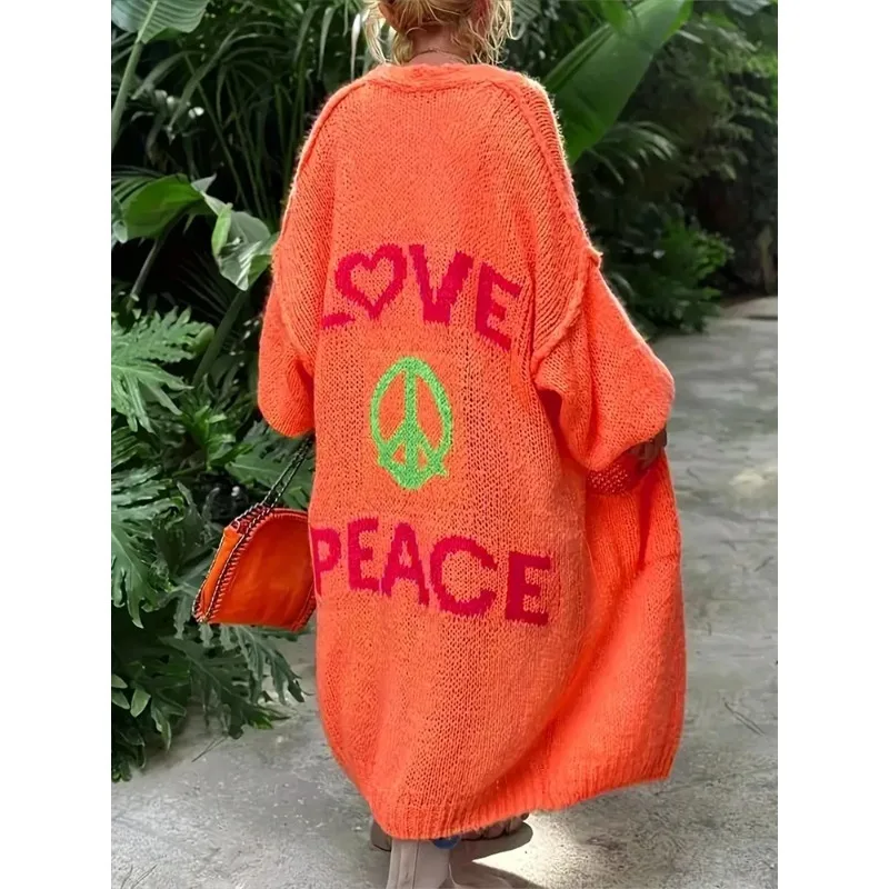 

Plus Size Women's Striped Patchwork Knitted Cardigan 2025 Loose Long Outerwear Soft Sweater Coat Streetwear Fashion Cover Up