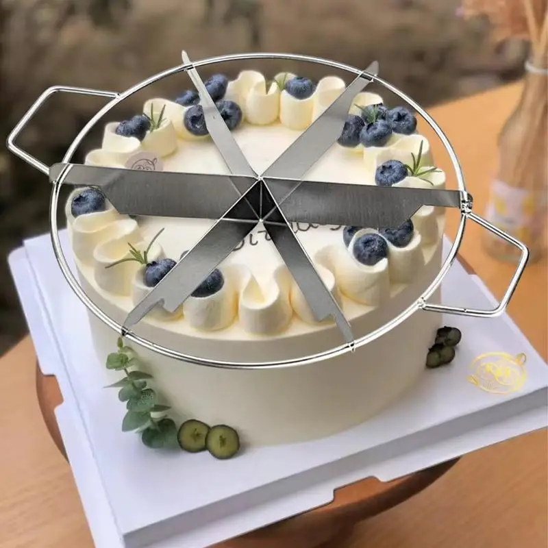 Stainless Steel Cake Divider Thousand-layer Mousse Cake Pizza 6/7/8 Equal Cake Cutting Mold Baking Tool Cake Making Accessories