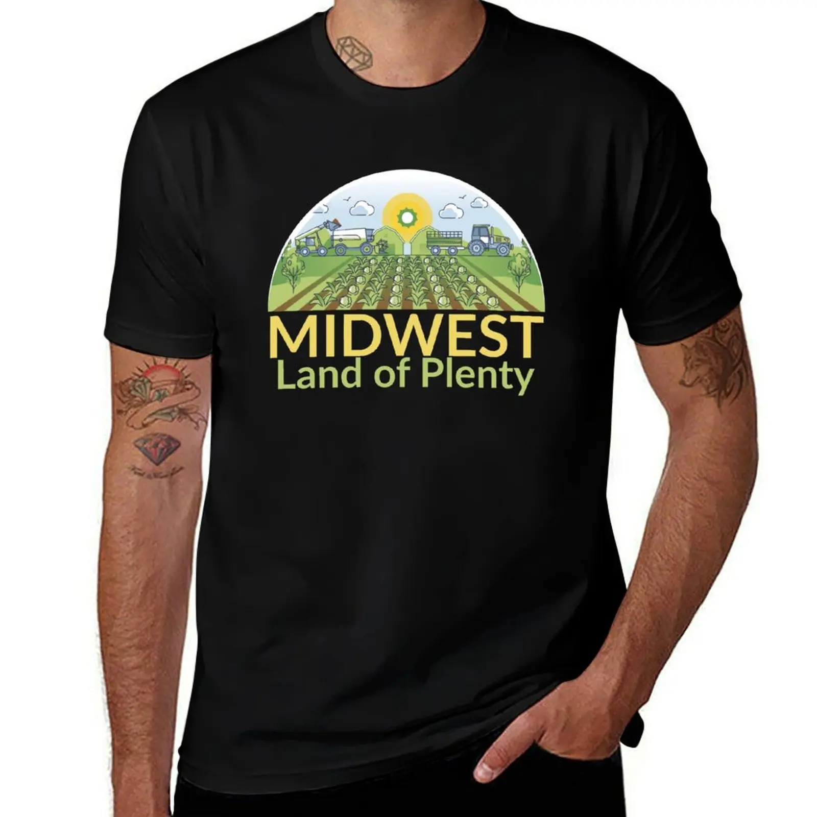 

Футболка Midwest: Land of Plenty, тяжелые весы, большие мужские футболки с животным принтом для мальчиков, создающие свой собственный дизайн мужских футболок