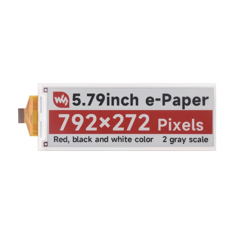 Waveshare  5.79inch E-Paper (B) raw display, e-ink display, 792x272, Red/Black/White, SPI Communication