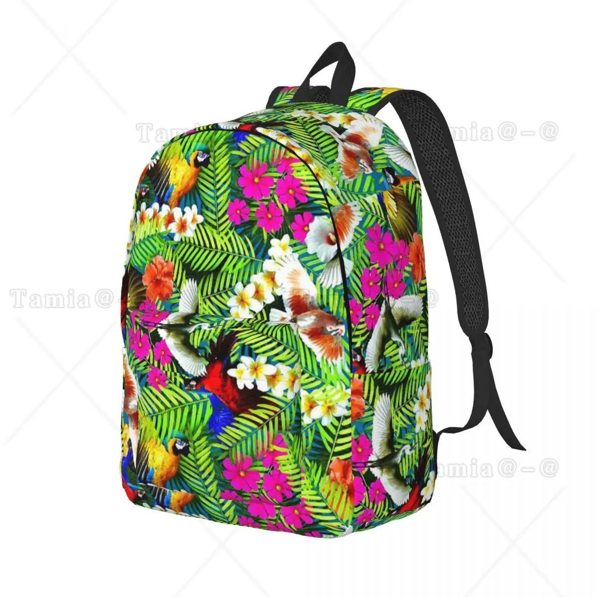 Tropical Plants Animal Pattern Backpack Daypack Large Capacity Children BookBag School Bag Shoulder Bags for Boys Girls