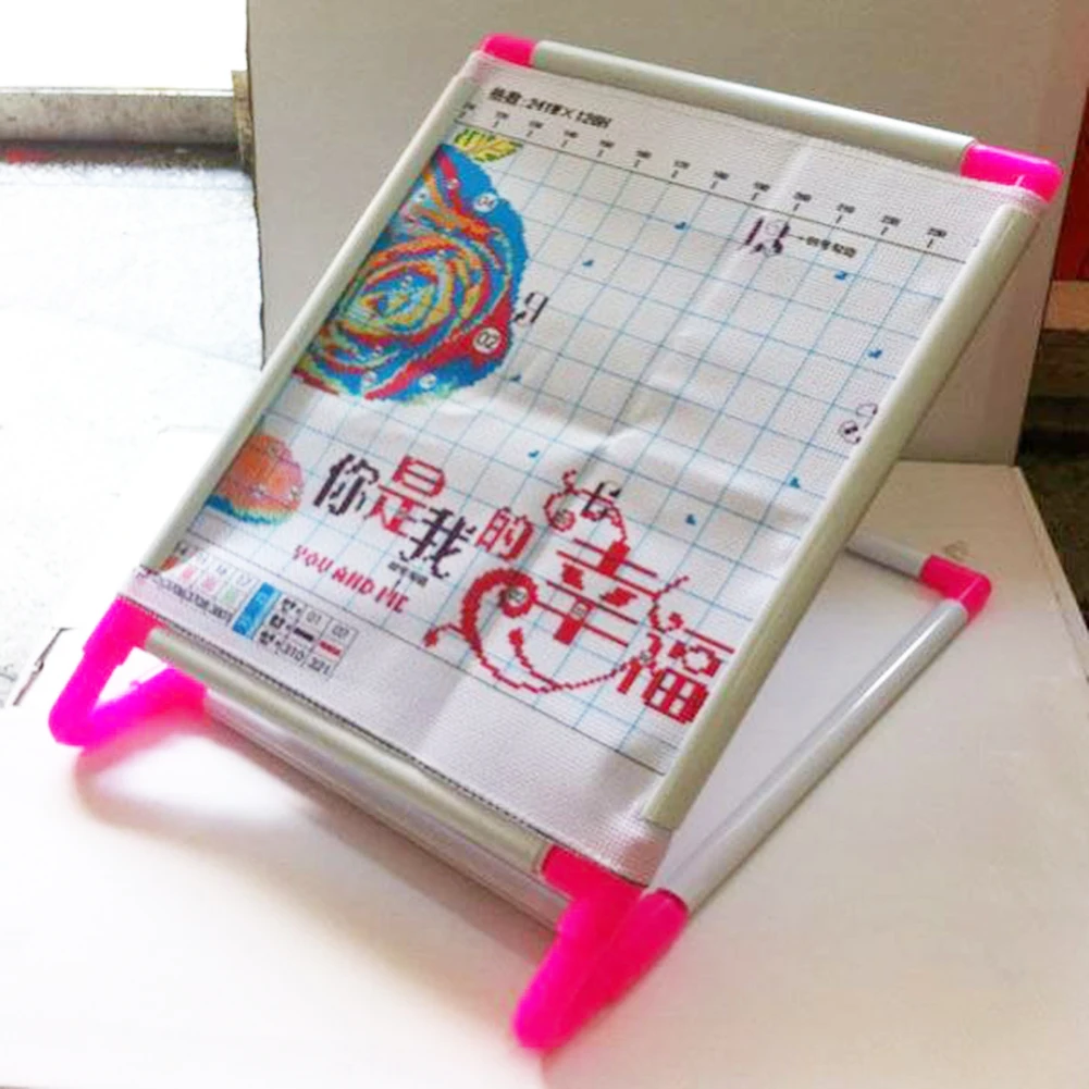 

PVC Embroidery Hoop Stand Set Cross Stitch Hoop Embroidery Clip Frame for Cross Stitch Sewing Projects