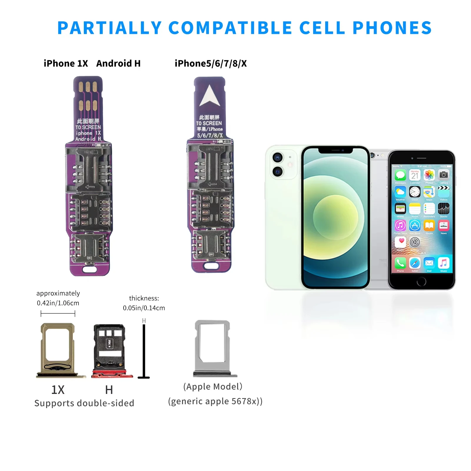 TPC For Sim Card Adapter External Card Slot Extender 3-in-1 Cell Phone IC Card Activation Tool Micro SIM Card Converter