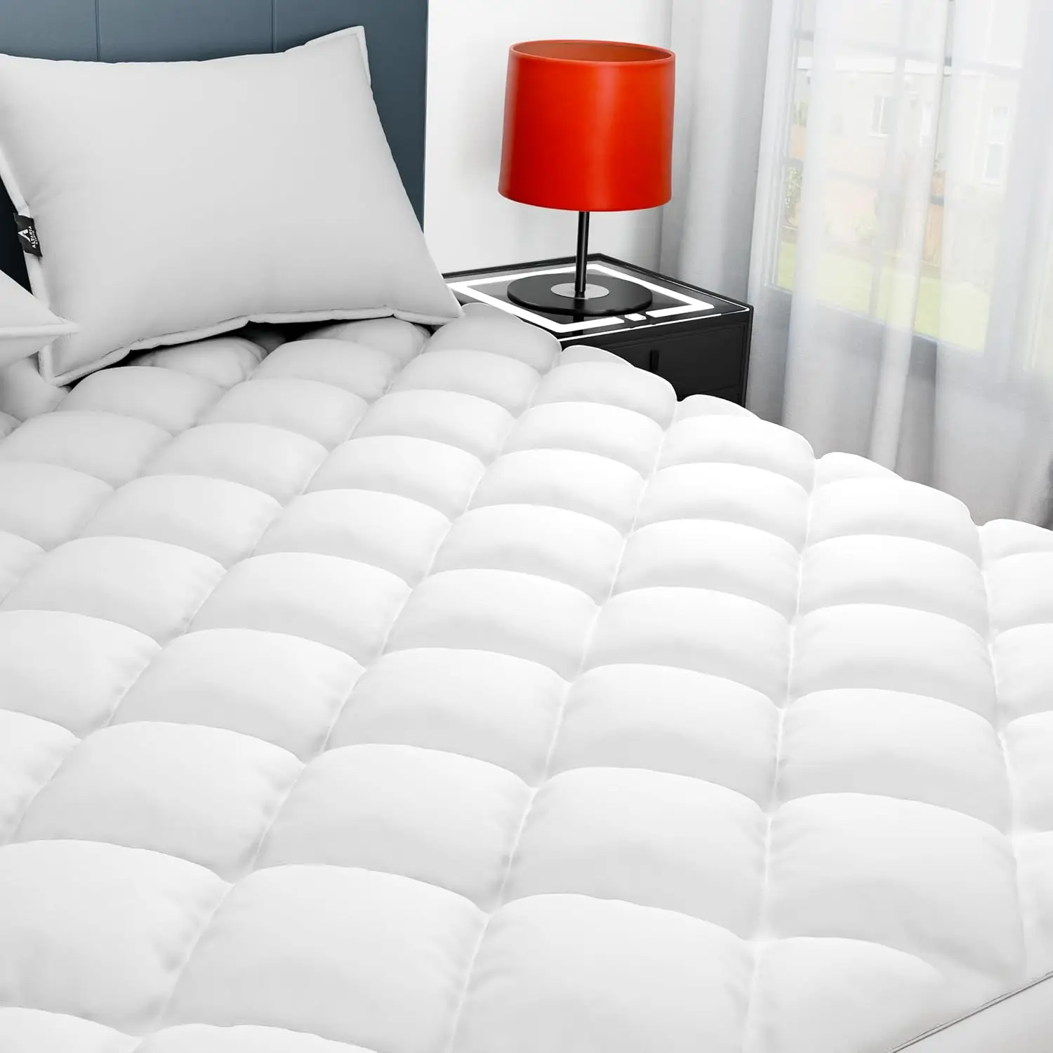 

King Mattr Pad, Hypoallergenic Cotton Mattr Cover, 18-22"" Extra Deep Pocket Quilted Protector, Breathable&Noiseless
