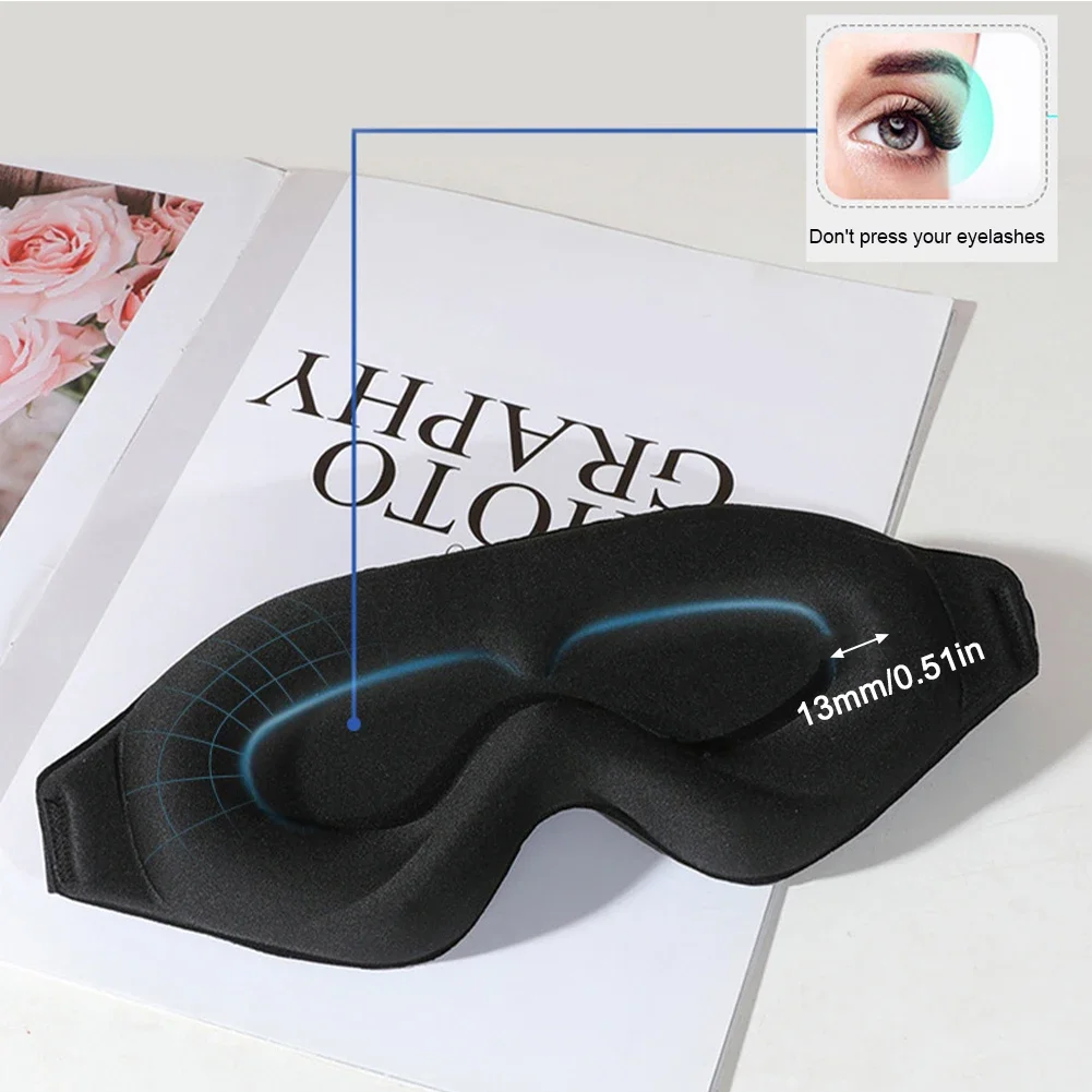 Máscara de ojos opaca 3D, máscara para dormir de contorneado profundo, extensiones de pestañas, sin presión, venda para los ojos, máscara para dormir, mujeres, hombres, durmientes laterales