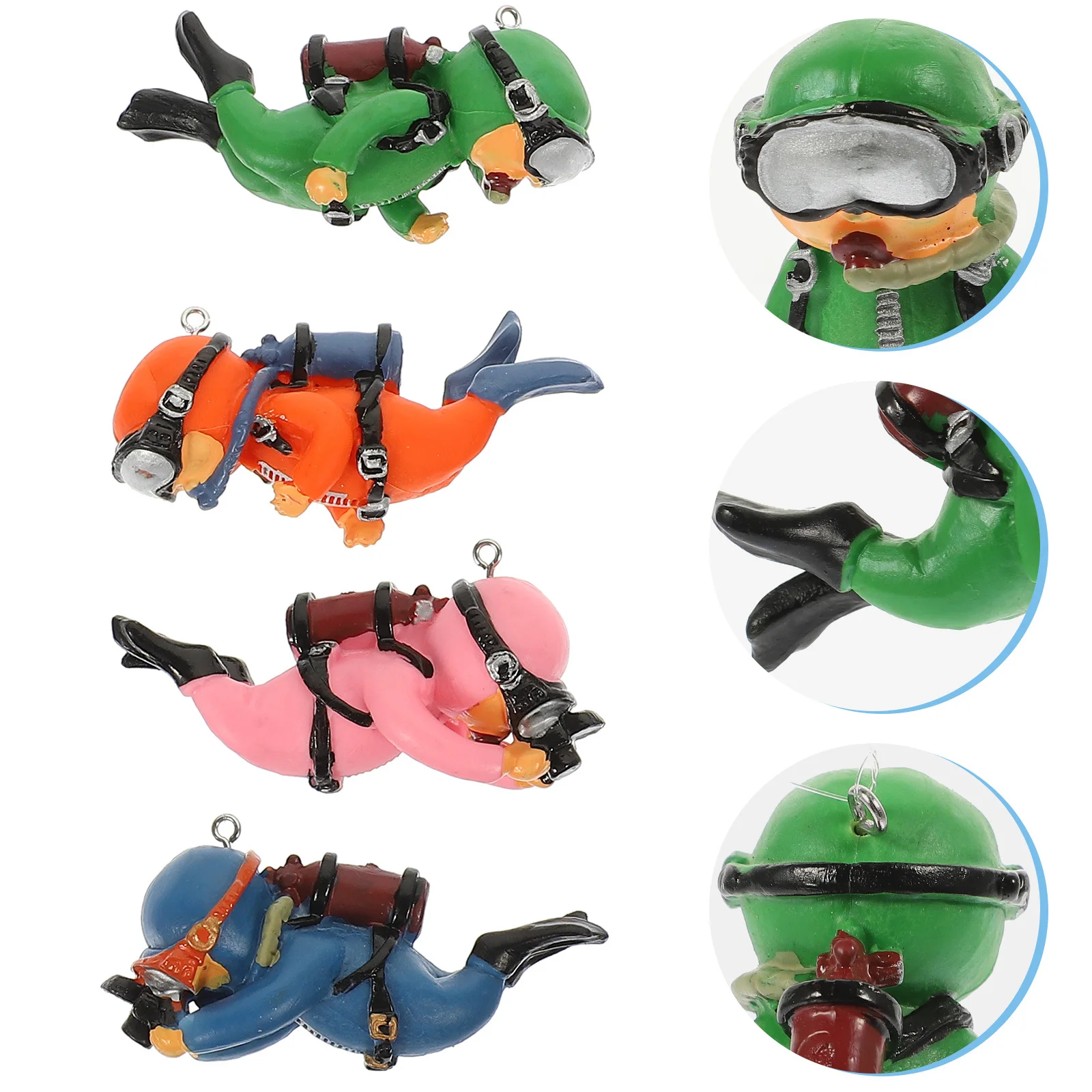 

4pcs Floating Diver Ornament Resin Aquarium Decorations For Fish Tank Simulation Diver Household Aquarium Layout Prop Pet