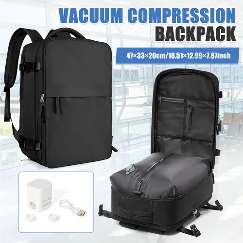 Imagen 1 del producto Mochila de Viaje con Compresión al Vacío, Equipaje de Mano para Cabina de Avión Easyjet, Mochila para Portátil para Hombre y Mujer, Regalos para Hombre