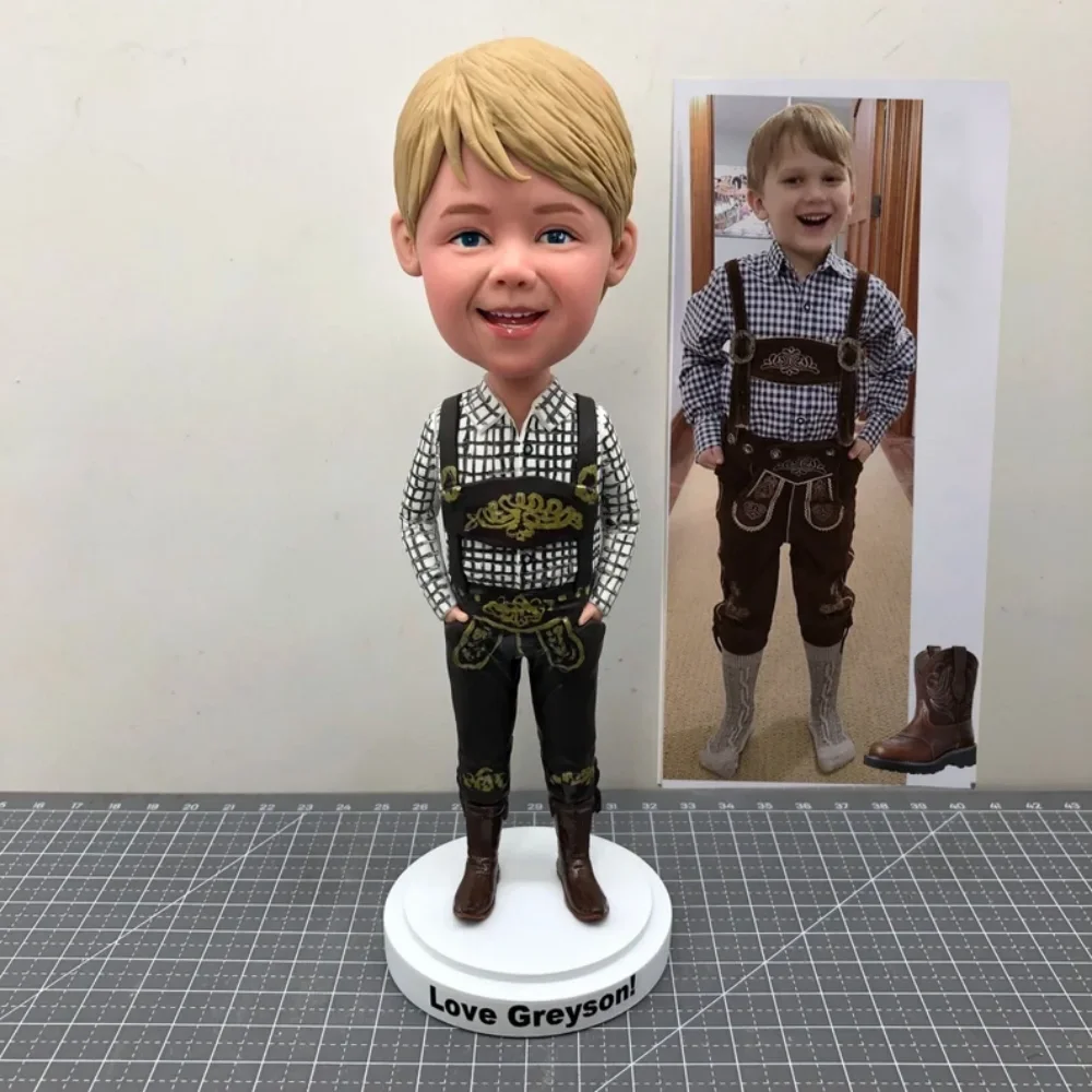 Custom Cowboy Bobbleheads, Custom Child Sculptures ,Custom Baby Bobblehead, Custom Boy Figurines,Custom Child Bobbleheads