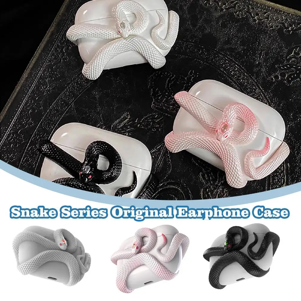 Auricolare Bluetooth senza fili 3d Snake per Air Pods Pro/pro 2/air Pods 3 Anti-caduta e anti-shock Halloween Gif H7o5