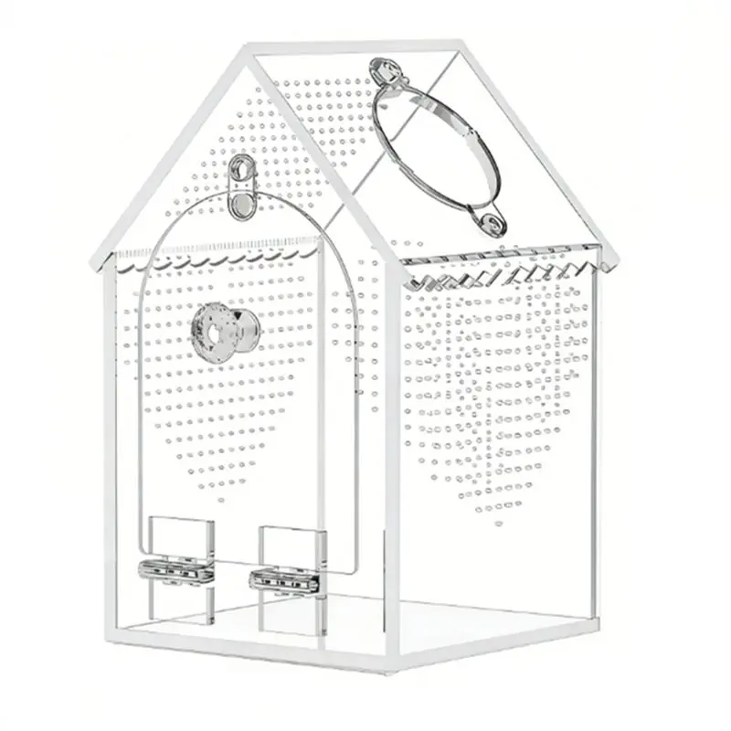 

A84E-корпус для прыжков-пауков, бесшовный акриловый террариум с разъемом для тарантул с передним открытием и портом для кормления, защищенный от атмосферных воздействий дизайн от ошибок
