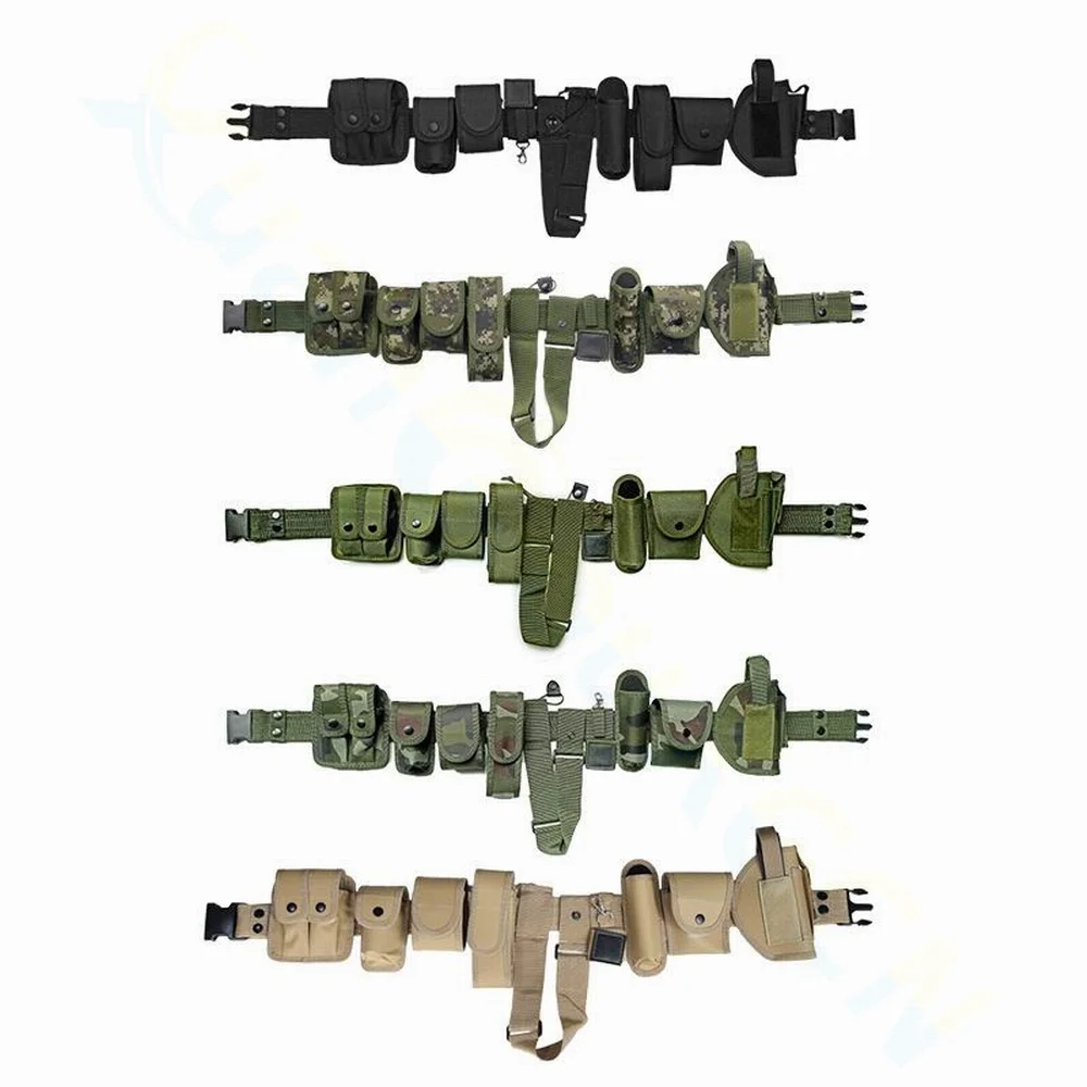 Outdoor Tactical Belt Set Police Security Guard Modular Equipment Multi-pockets Hip Pack Hunting Multifunctional Belt bag view 3