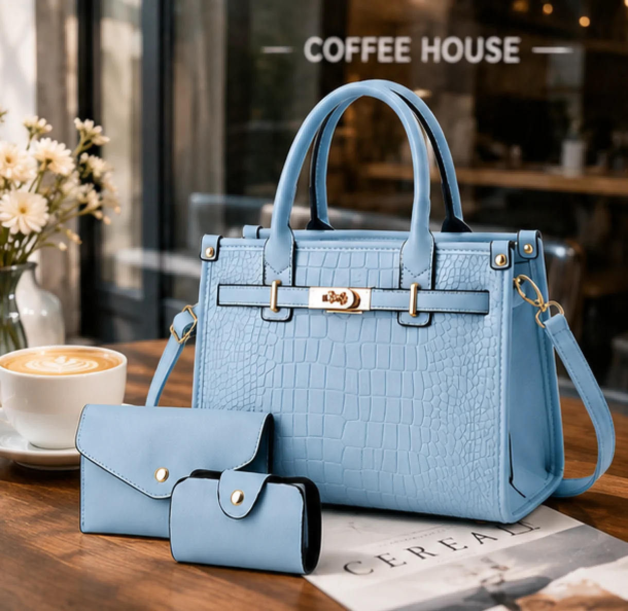 Elegant Embroidered Women's Tote Bag Light Luxury Fashion Satchel Convertible Crossbody Shoulder Handbag for Office Travel Eveni