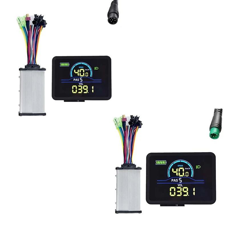 N75R-P5C Electric Bike LCD Display Meter 24V-60V+36V/48V 350W Sine Wave Controller UART Ebike Color LCD Display Meter