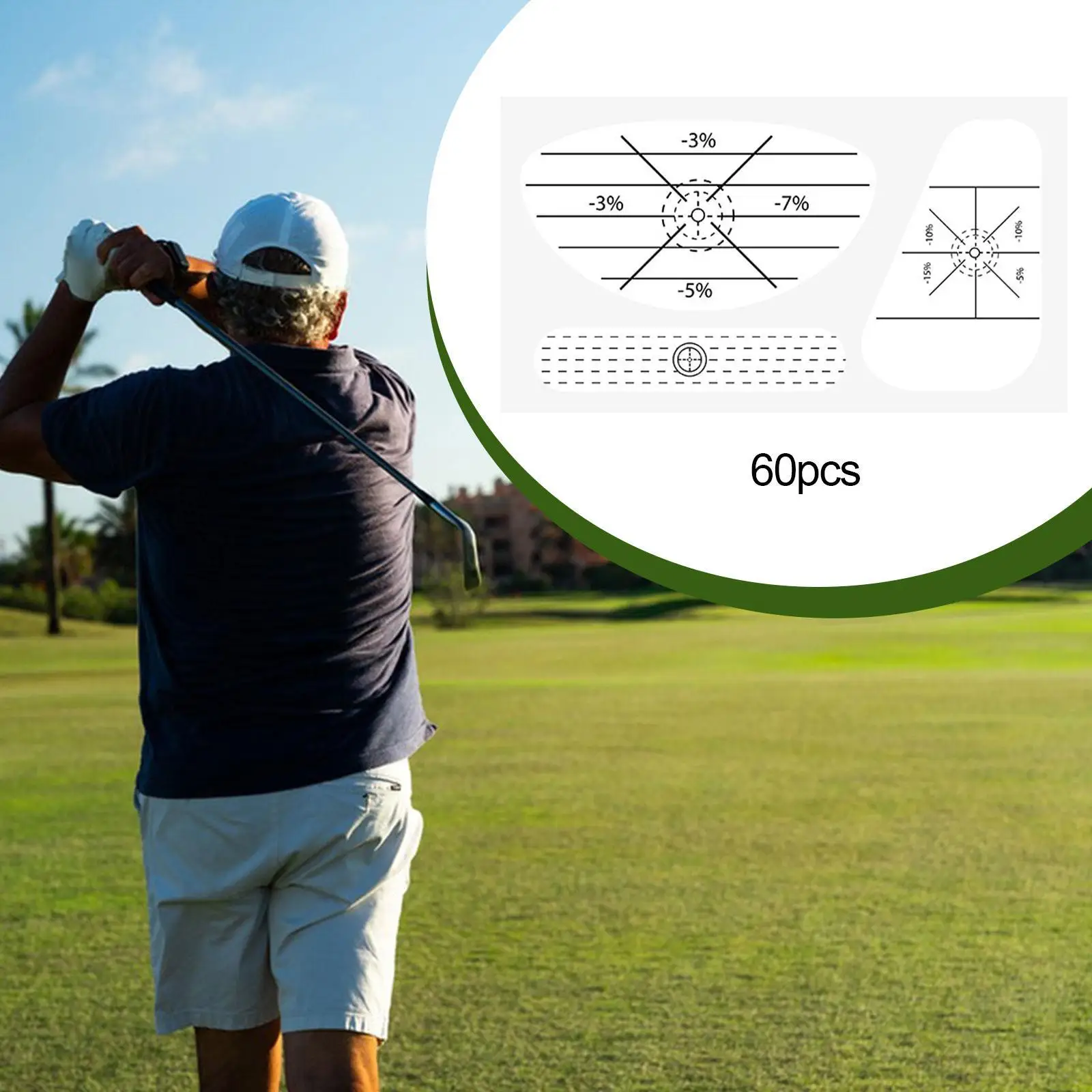 Golf Tape Labels Portable Impact Sticker Golf Training Supplies Club Stickers for Swing Accuracy Indoor Outdoor Practice